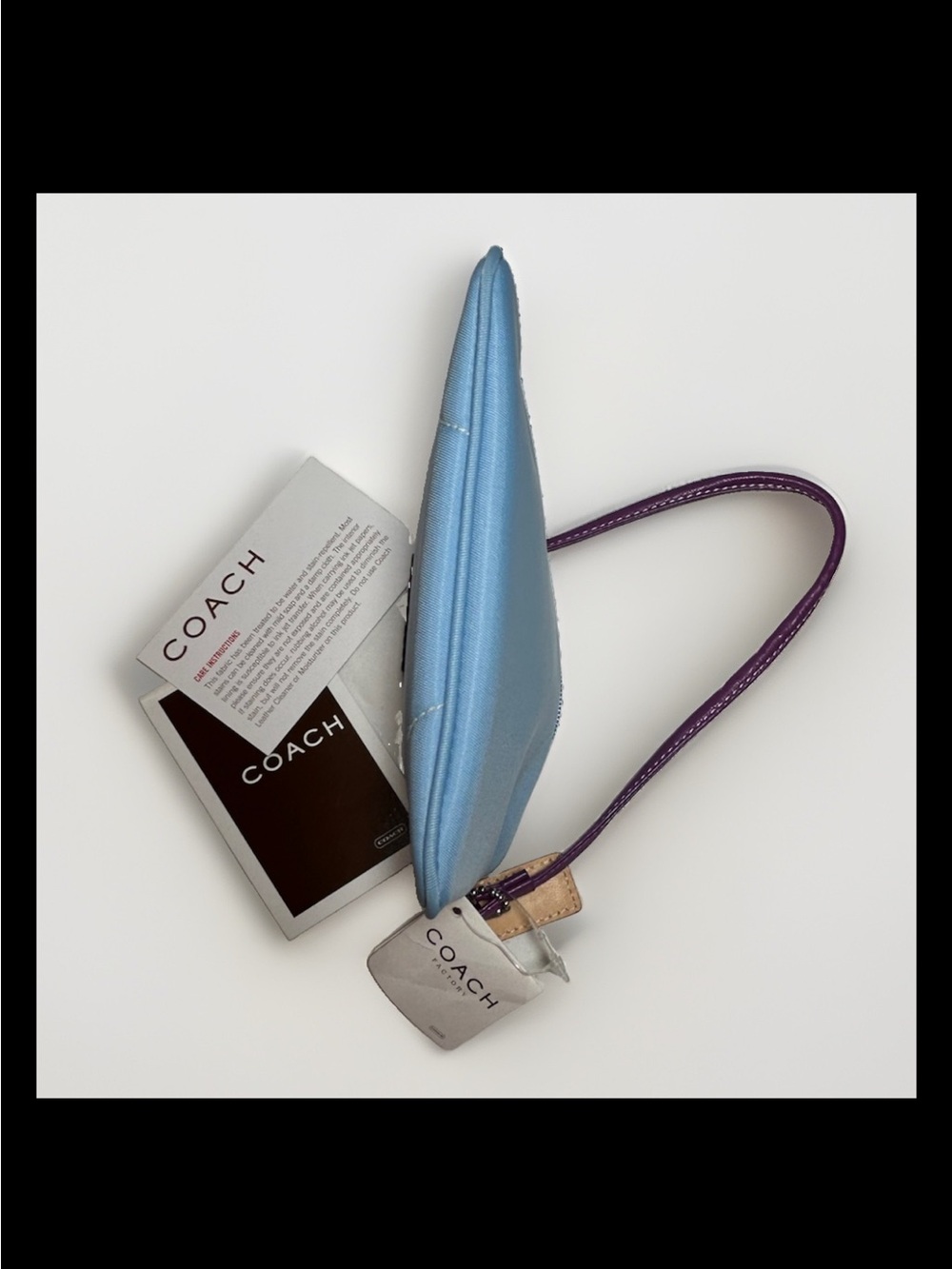 Coach Hamptons Mini Nylon Tote&Wristlet Set,Light Blue/Purple Leather-2005 #6268 - Picture 13 of 13